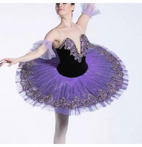 kids Professional purple ballet dance dress ballerina girls flat tutu skirt lilacs Sleeping Beauty performance costumes Swan Lake dance wear